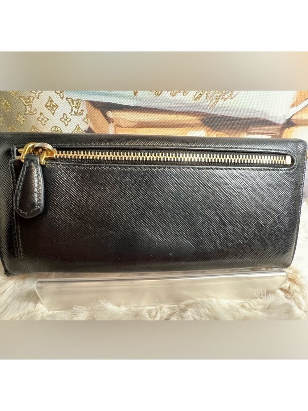 PRADA SAFFIANO LEATHER FLAP WALLET - Picture 2 of 16